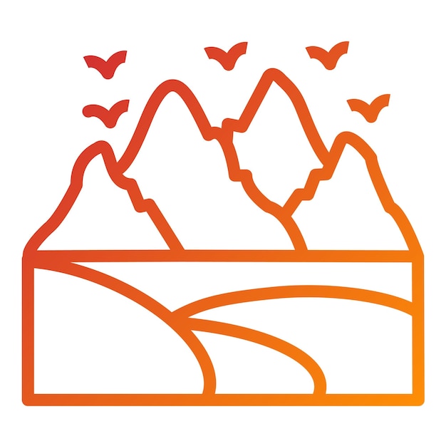 Estilo de icono de diseño vectorial de la colina