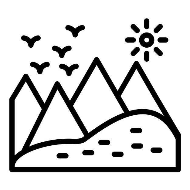 Estilo de icono de diseño vectorial de la colina
