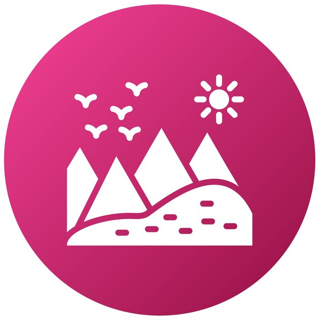 Estilo de icono de diseño vectorial de la colina