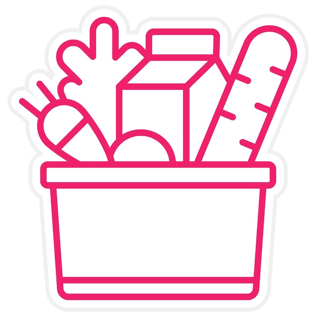 Estilo de icono de diseño vectorial de comestibles