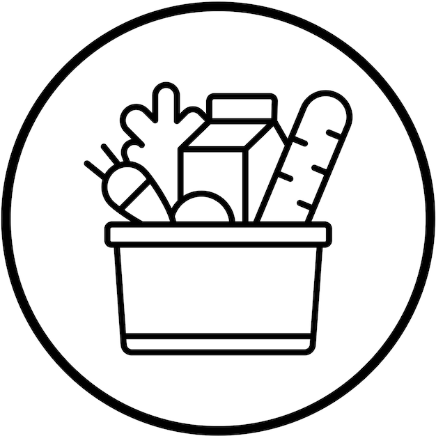 Estilo de icono de diseño vectorial de comestibles