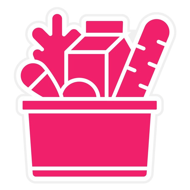 Estilo de icono de diseño vectorial de comestibles