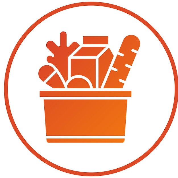 Estilo de icono de diseño vectorial de comestibles