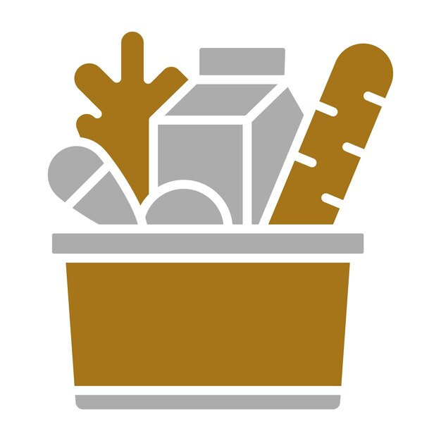 Estilo de icono de diseño vectorial de comestibles