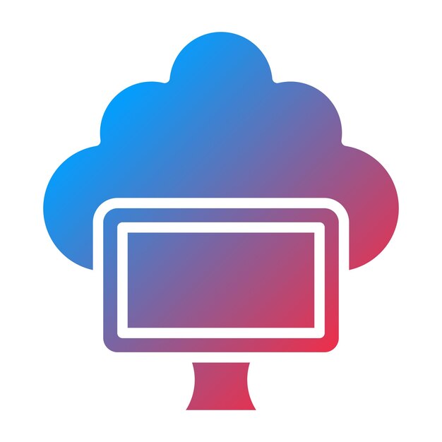 Estilo de icono de diseño vectorial de computación en nube