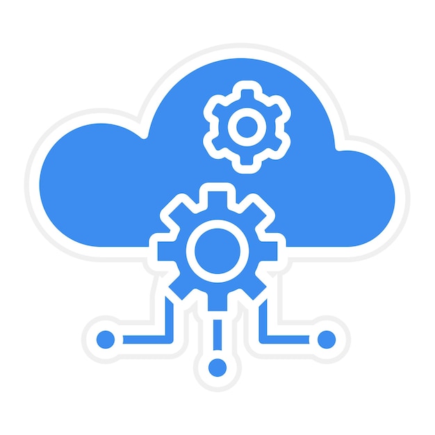Estilo de icono de diseño vectorial de computación en nube