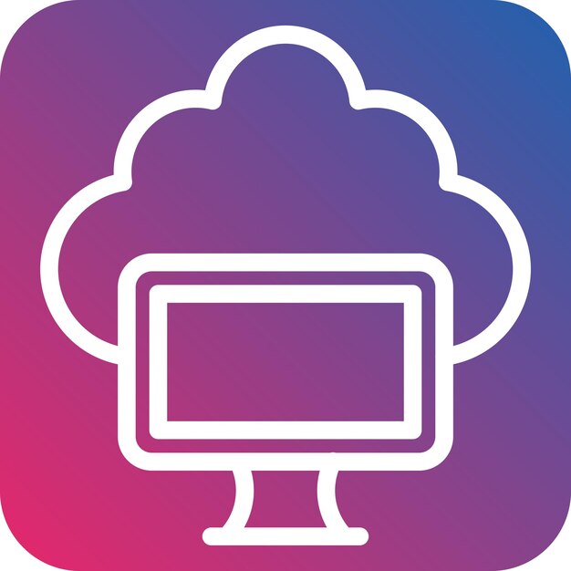 Estilo de icono de diseño vectorial de computación en nube