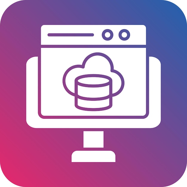 Estilo de icono de diseño vectorial de computación en nube