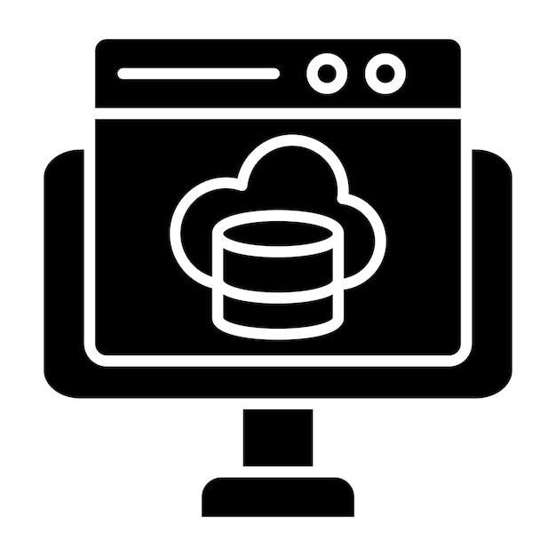 Estilo de icono de diseño vectorial de computación en nube