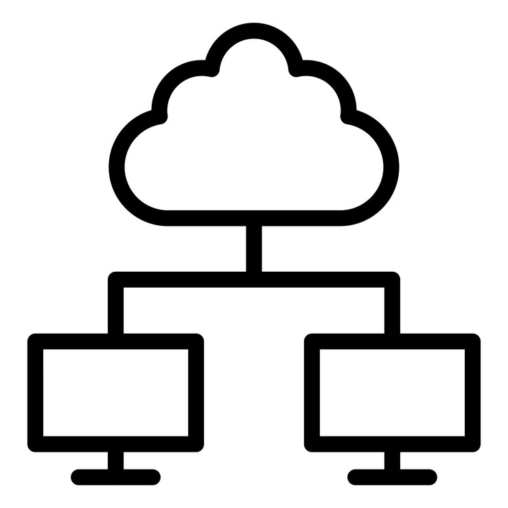 Vector estilo de icono de diseño vectorial de computación en nube