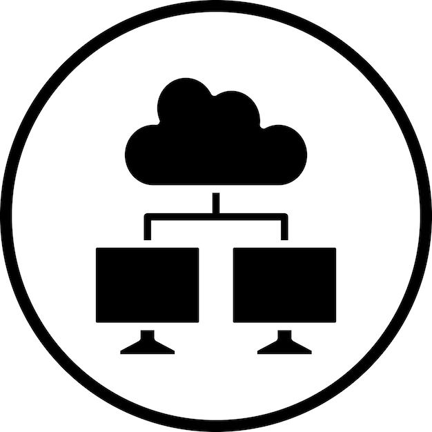 Estilo de icono de diseño vectorial de computación en nube