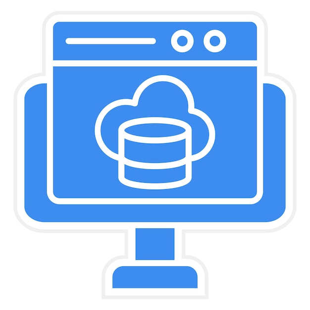 Estilo de icono de diseño vectorial de computación en nube
