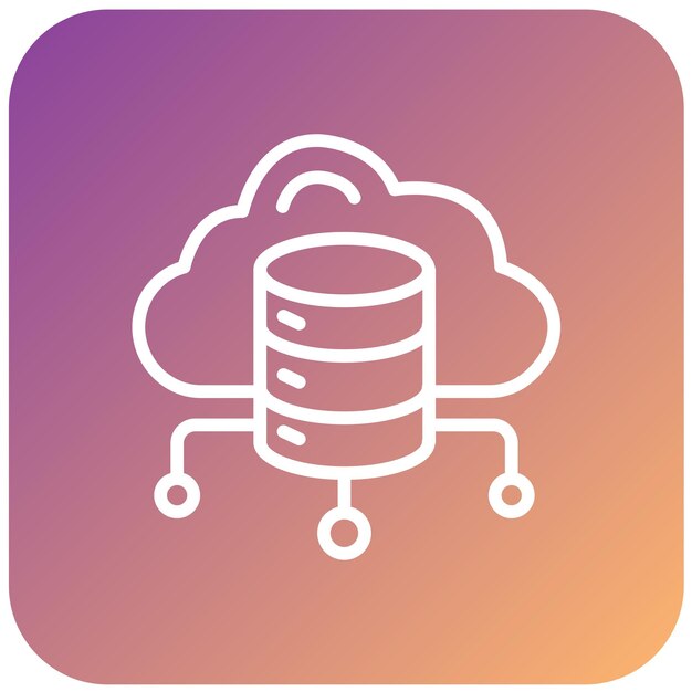 Estilo de icono de diseño vectorial de computación en nube