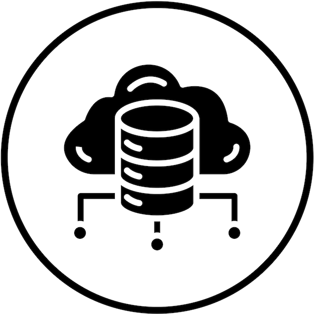Estilo de icono de diseño vectorial de computación en nube