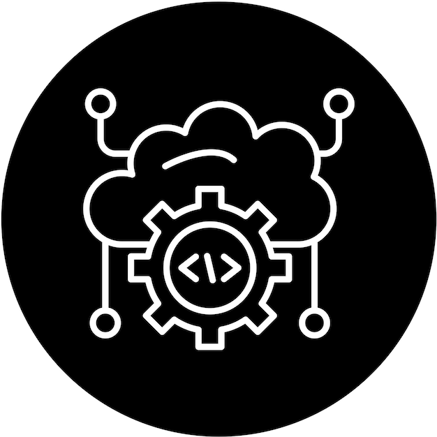Estilo de icono de diseño vectorial de computación en nube