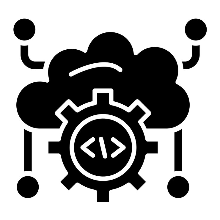 Vector estilo de icono de diseño vectorial de computación en nube