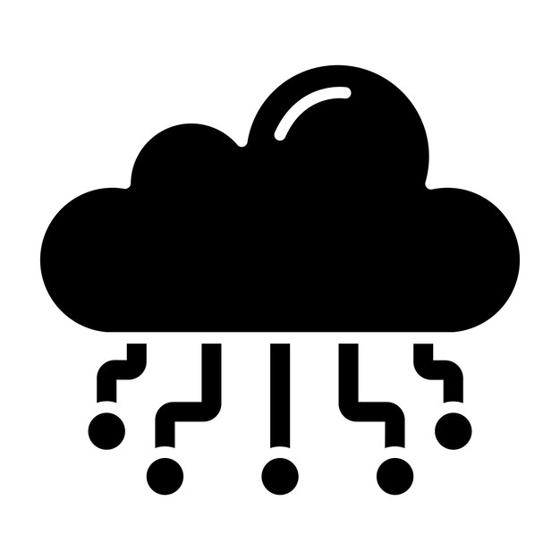 Estilo de icono de diseño vectorial de computación en nube