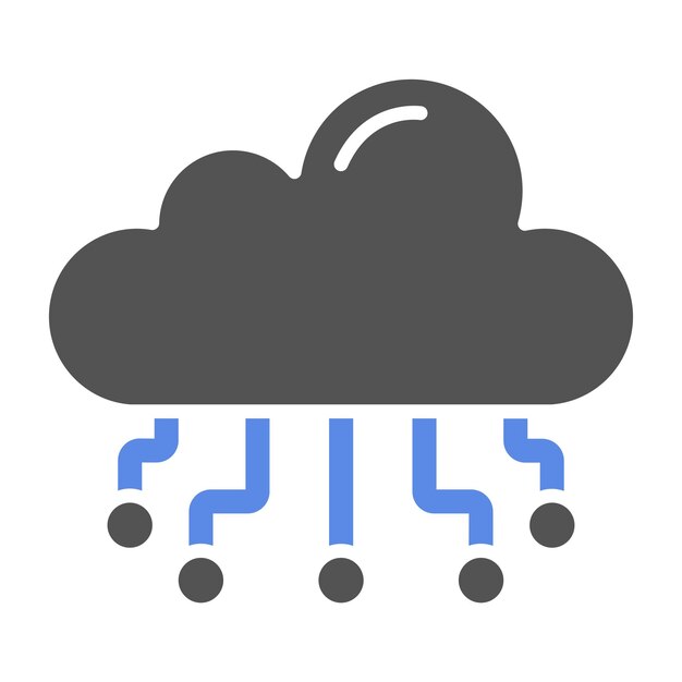Estilo de icono de diseño vectorial de computación en nube
