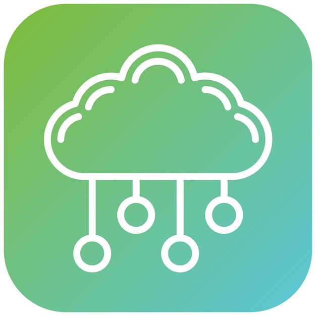 Estilo de icono de diseño vectorial de computación en nube