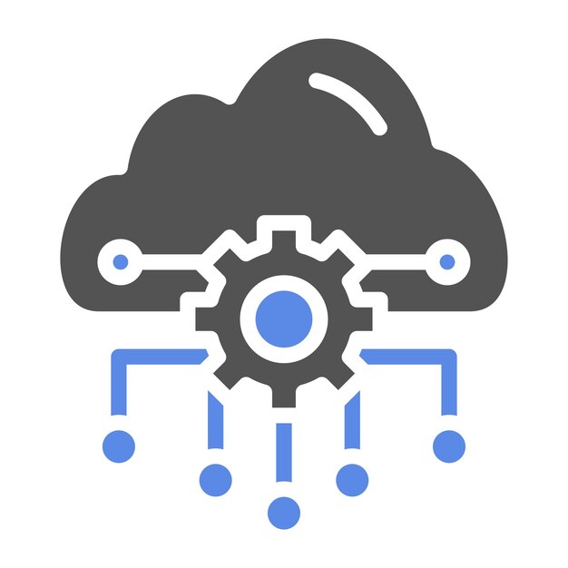 Estilo de icono de diseño vectorial de computación en nube