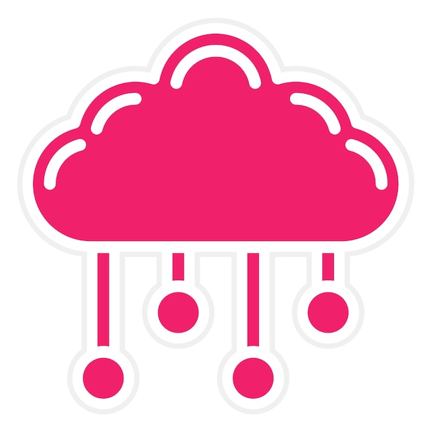 Estilo de icono de diseño vectorial de computación en nube
