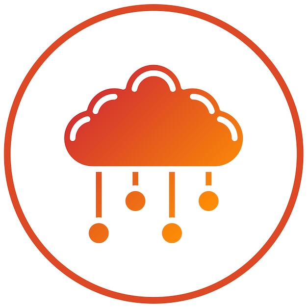 Estilo de icono de diseño vectorial de computación en nube