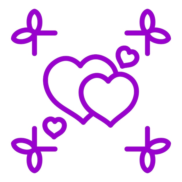 Estilo de icono de diseño vectorial de corazones