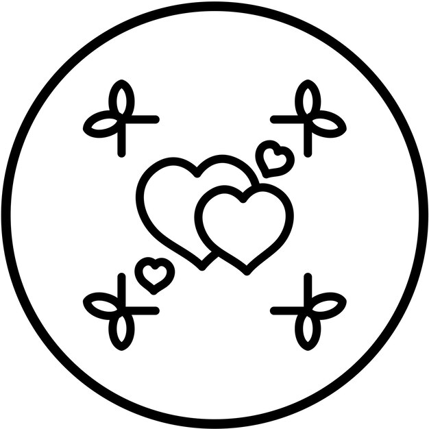 Estilo de icono de diseño vectorial de corazones
