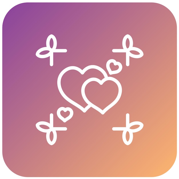 Estilo de icono de diseño vectorial de corazones