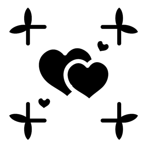 Estilo de icono de diseño vectorial de corazones