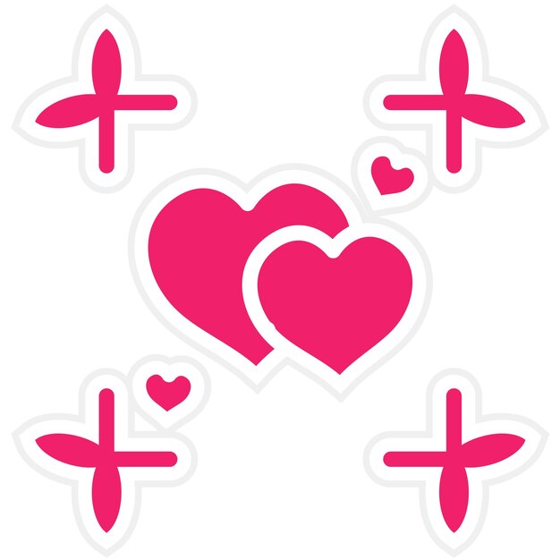 Estilo de icono de diseño vectorial de corazones