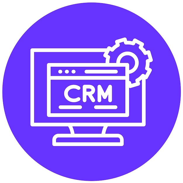 Estilo de icono de diseño vectorial de CRM