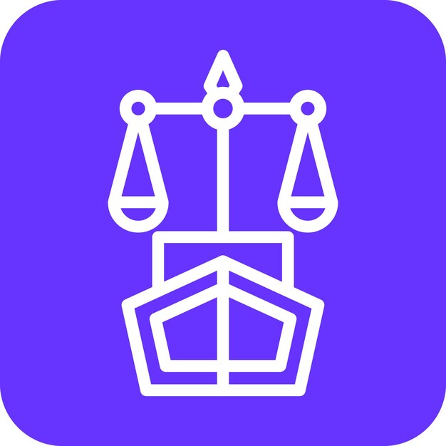 Estilo de icono de diseño vectorial de derecho marítimo