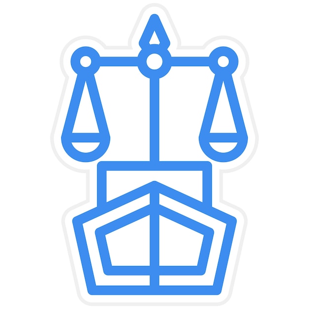 Estilo de icono de diseño vectorial de derecho marítimo