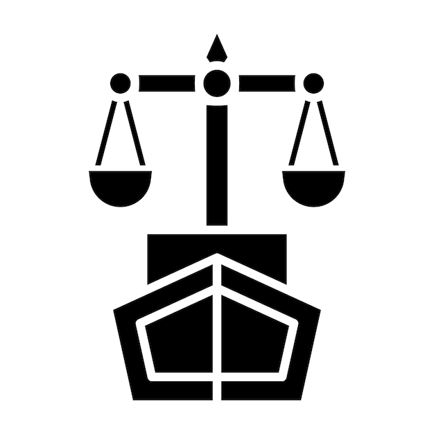 Estilo de icono de diseño vectorial de derecho marítimo