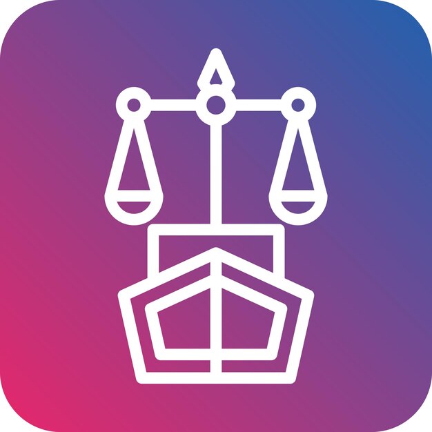 Estilo de icono de diseño vectorial de derecho marítimo