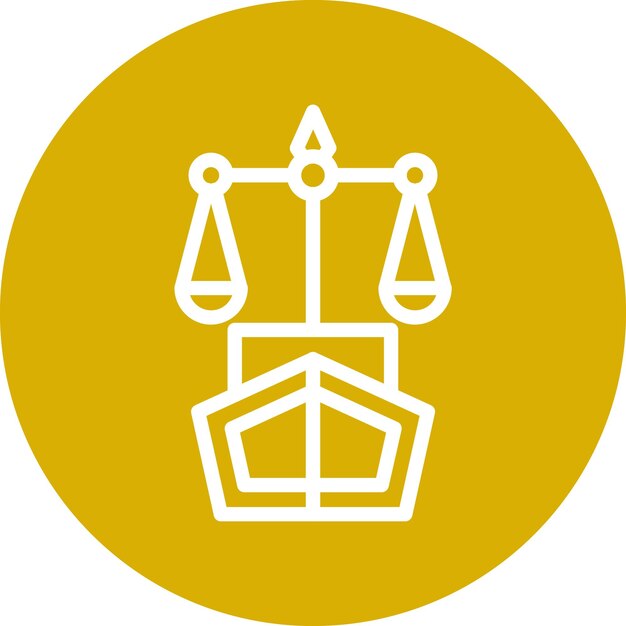 Estilo de icono de diseño vectorial de derecho marítimo