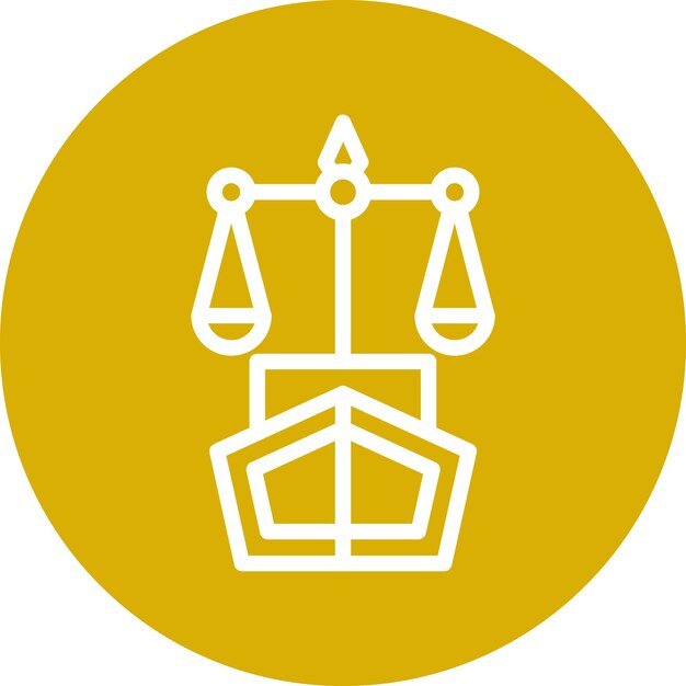 Estilo de icono de diseño vectorial de derecho marítimo