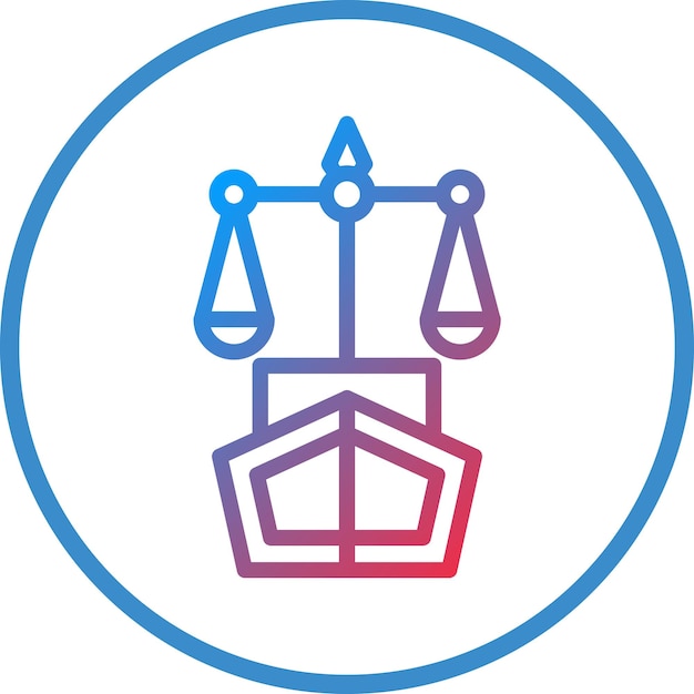 Estilo de icono de diseño vectorial de derecho marítimo