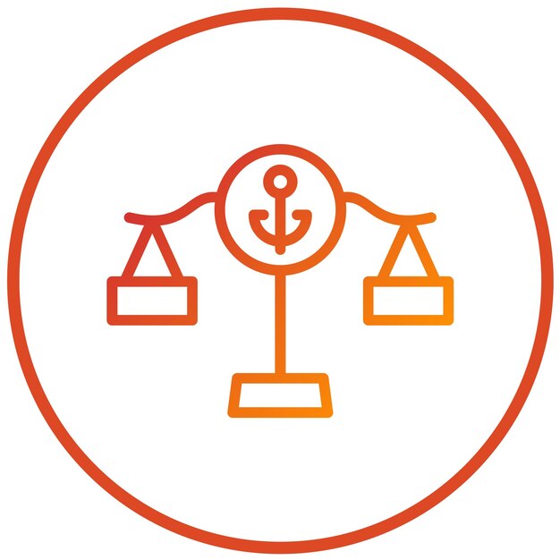 Estilo de icono de diseño vectorial de derecho marítimo