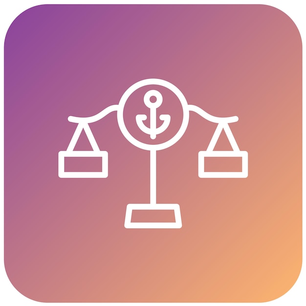 Estilo de icono de diseño vectorial de derecho marítimo