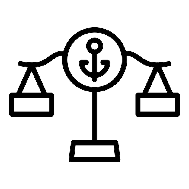 Estilo de icono de diseño vectorial de derecho marítimo