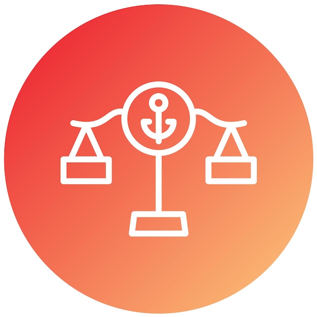 Estilo de icono de diseño vectorial de derecho marítimo
