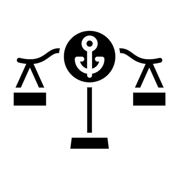 Estilo de icono de diseño vectorial de derecho marítimo