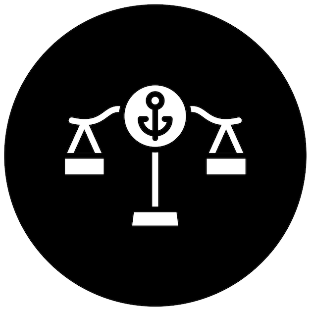 Estilo de icono de diseño vectorial de derecho marítimo
