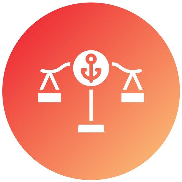 Estilo de icono de diseño vectorial de derecho marítimo