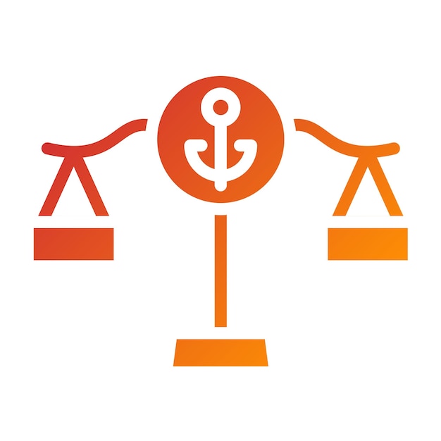 Estilo de icono de diseño vectorial de derecho marítimo
