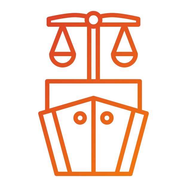 Estilo de icono de diseño vectorial de derecho marítimo
