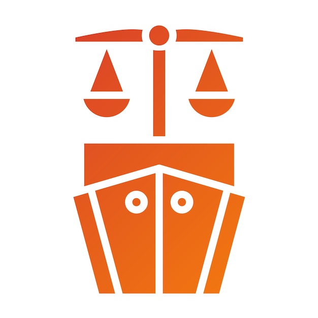 Estilo de icono de diseño vectorial de derecho marítimo
