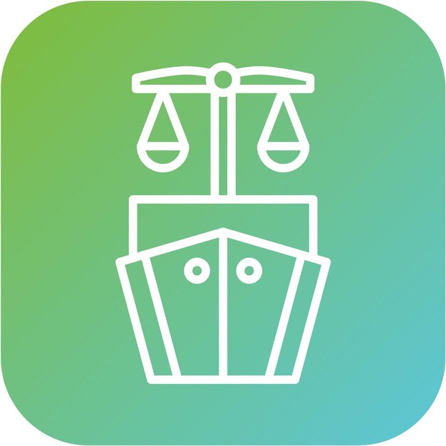 Estilo de icono de diseño vectorial de derecho marítimo